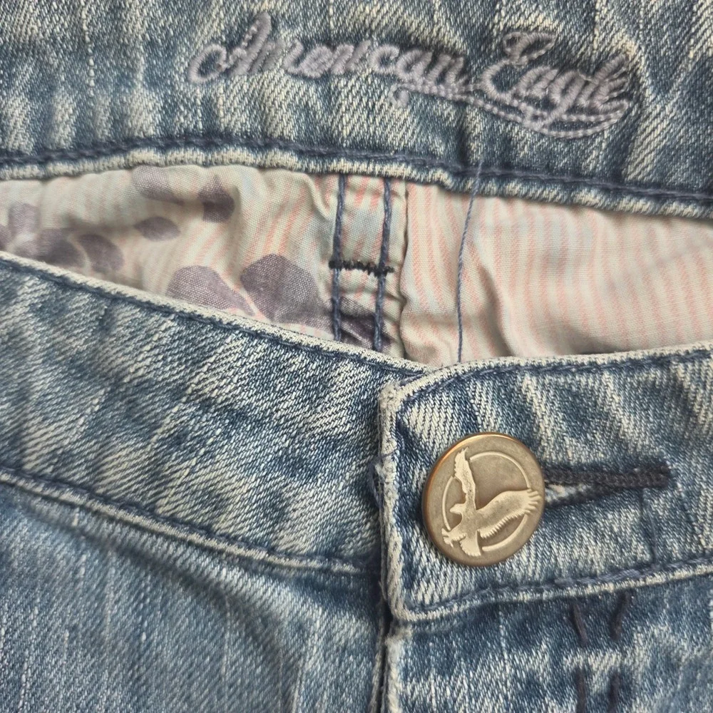 Y2K American Eagle Flare‎ Jeans 6 Low Rise Stretch  Embroidered Distressed 6R